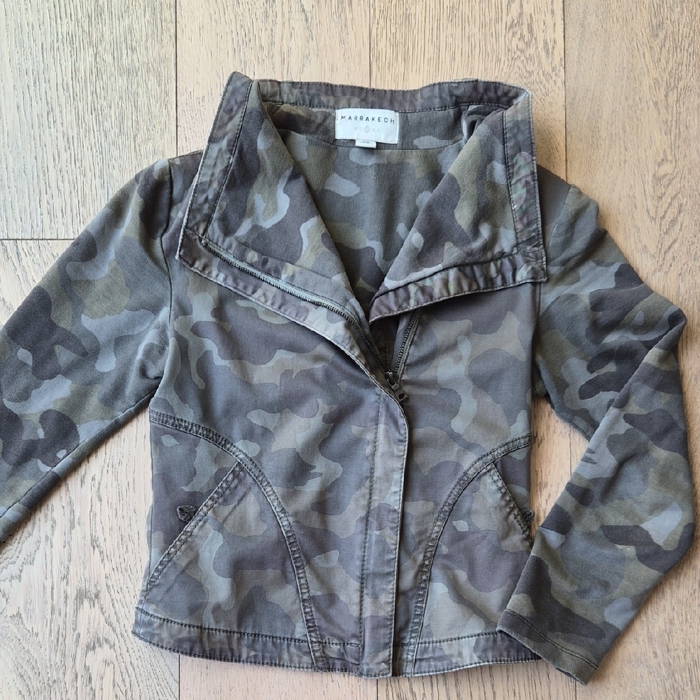 Marrakech Women's Camouflage Utility Jacket - Green Camo